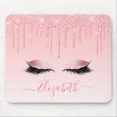 Modern Trendy Roze Glitter Lashes Stijlvol Manuscr Muismat (Voorkant)