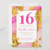 Modern Trendy Roze Goud Sweet 16 Verjaardag Kaart (Voorkant)
