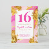 Modern Trendy Roze Goud Sweet 16 Verjaardag Kaart (Staand voorkant)