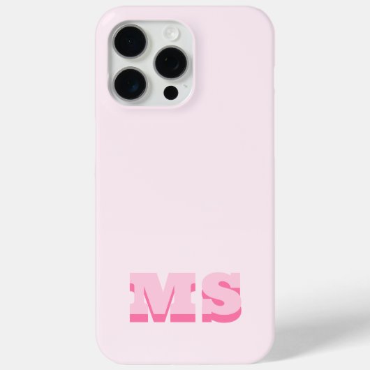 Modern Trendy Roze Initiaal Monogram Case-Mate iPhone Case (Achterkant)