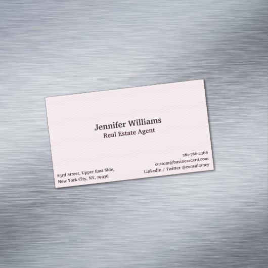 Modern Trendy Roze Lines Elegant Professional Chic Magnetisch Visitekaartje (Voorbeeld)