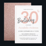 Modern Trendy Roze Rose Gold Glitter 30th Birthday Kaart<br><div class="desc">Viel je verjaardagsfeest op met deze moderne,  stijlvolle roze roze roze roodbruin glitter Sparkle Birthday Kaart Uitnodiging.</div>