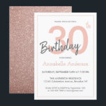 Modern Trendy Roze Rose Gold Glitter 30th Birthday Kaart<br><div class="desc">Viel je verjaardagsfeest op met deze moderne,  stijlvolle roze roze roze roodbruin glitter Sparkle Birthday Kaart Uitnodiging.</div>