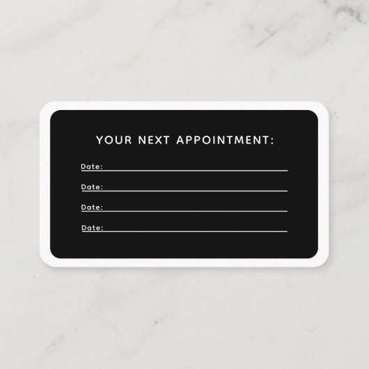 Modern, trendy, salon afspraak kaart afsprakenkaartje (Achterkant)