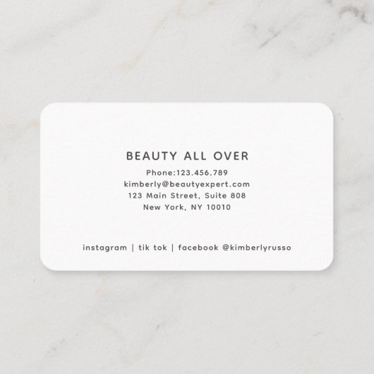 Modern, trendy, salon, dames-Logo Visitekaartje (Achterkant)