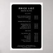 Modern, trendy, salon prijslijst Poster (Voorkant)