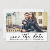 Modern Trendy Save the Date Verloving Photo Kaart (Voorkant)