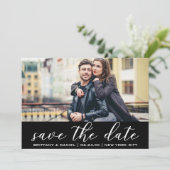Modern Trendy Save the Date Verloving Photo Kaart (Staand voorkant)