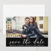 Modern Trendy Save the Date Verloving Photo Kaart (Voorkant / Achterkant)