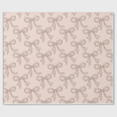 Modern trendy Schattige Coquette Roze strikpatroon Cadeaupapier (Vlak)