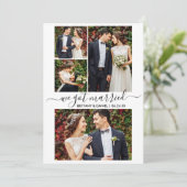 Modern Trendy Script 4 Foto we zijn getrouwd Aankondiging (Staand voorkant)