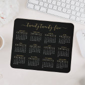Modern Trendy Script Black Gold 2023-kalender Muismat