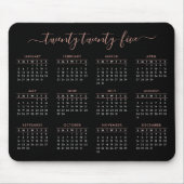 Modern Trendy Script Black Roos Gold 2023-kalender Muismat (Voorkant)