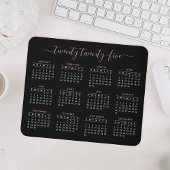 Modern Trendy Script Black Roos Gold 2023-kalender Muismat
