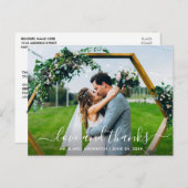 Modern trendy script bruiloft liefde en dank briefkaart (Voorkant / Achterkant)