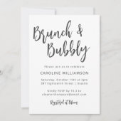 Modern Trendy Script Brunch Bubble Shower White Kaart (Voorkant)