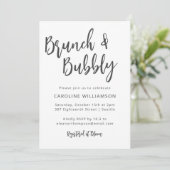 Modern Trendy Script Brunch Bubble Shower White Kaart (Staand voorkant)