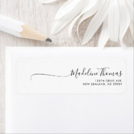 Modern Trendy Script Calligraphy Black Etiket