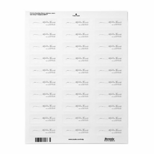 Modern Trendy Script Calligraphy Black Etiket (Full Sheet)