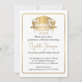 Modern Trendy Script gold Photo Afstuderen Kaart (Voorkant)