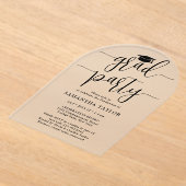 Modern Trendy Script Graduation Party Doorschijnen Acryl Uitnodigingen (Laagn)