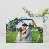 Modern Trendy Script Love and Bedankt Wedding (Staand voorkant)