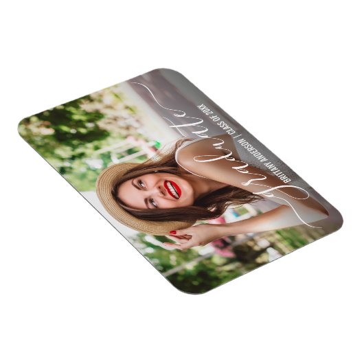 Modern Trendy Script Photo Afstuderen Magneet (Rechterzijde)