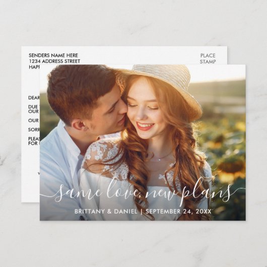 Modern Trendy Script Same Love New Plans Foto Briefkaart (Voorkant / Achterkant)