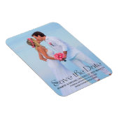 Modern trendy script Sla de datum strand foto Magneet (Rechterzijde)