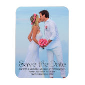 Modern trendy script Sla de datum strand foto Magneet (Verticaal)