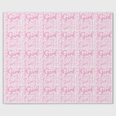 Modern Trendy Script Typografie Meisje Baby shower Cadeaupapier (Vlak)