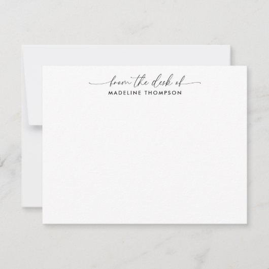 Modern Trendy Script Van het bureau van Naam Notitiekaartje (Voorkant)
