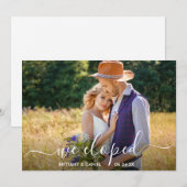 Modern Trendy Script We hebben een bruiloft fotoka Bedankkaart (Voorkant / Achterkant)