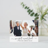 Modern Trendy Script We hebben foto's gehuwd Briefkaart (Staand voorkant)