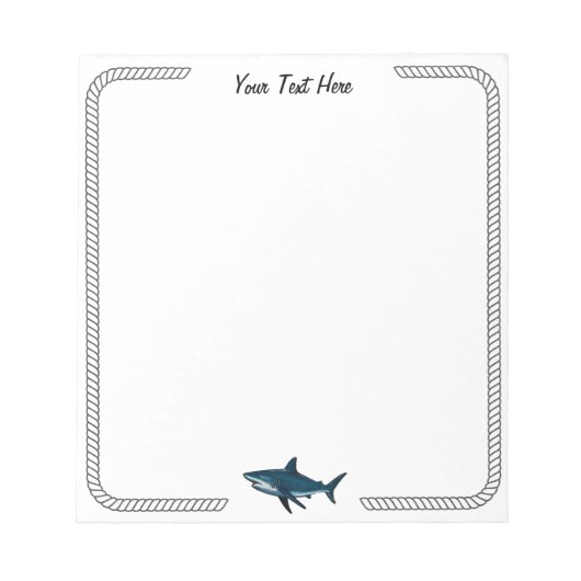 Modern Trendy Shark gepersonaliseerd Notitieblok (Voorkant)