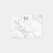 Modern Trendy Silver Gray Marble Monogram Post-it® Notes (Voorkant)