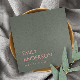 MODERN TRENDY SIMPLE MINIMAAL FAUX DARK SILVER GRA VIERKANTE VISITEKAARTJE