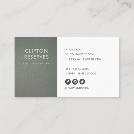 MODERN TRENDY SIMPLE MINIMAAL FAUX DARK SILVER GRA VISITEKAARTJE (Achterkant)