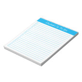 Modern Trendy Sky Blue One Column Checklist Notitieblok (Linkerzijde)