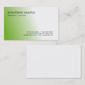 Modern Trendy Smooth Professional Sjabloon Groen Visitekaartje (Voorkant / Achterkant)