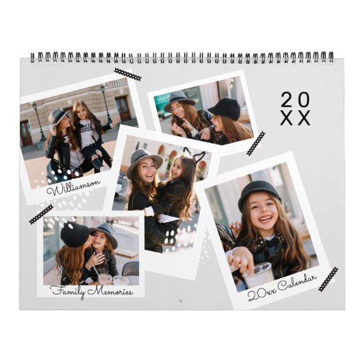 Modern Trendy Snapshot Photo Scrapbooking Collage Kalender (Hoes)