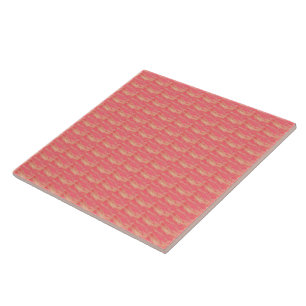 Modern trendy stijl geel & roze tegeltje