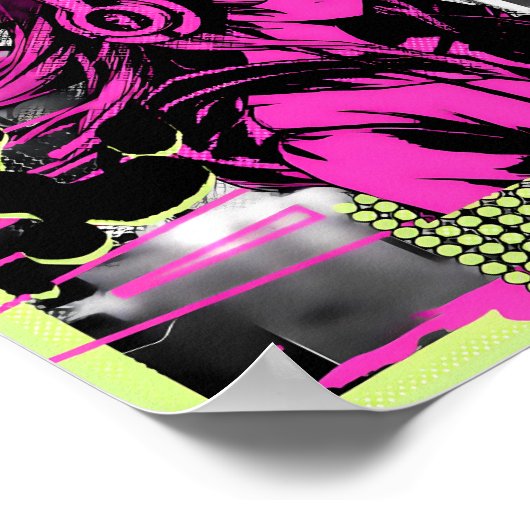 Modern trendy stijlvol Anime meisje Poster (Hoek)