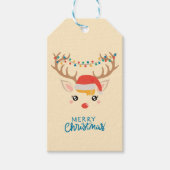 Modern trendy stijlvol kerstrendier cadeaulabel (Voorkant)