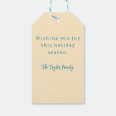 Modern trendy stijlvol kerstrendier cadeaulabel (Achterkant)