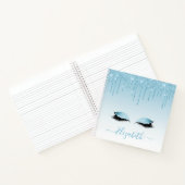 Modern Trendy Stijlvol Manuscript Blauwe Glitter L Notitieboek (Binnen)