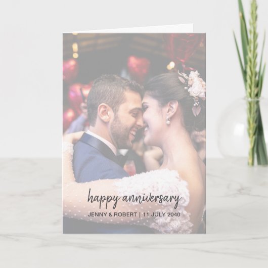 Modern trendy stijlvol script foto Jubileum Kaart (Voorkant)