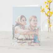 Modern trendy stijlvol script foto Jubileum Kaart (Gele Bloem)