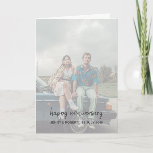 Modern trendy stijlvol script foto Jubileum Kaart (Voorkant)