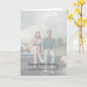 Modern trendy stijlvol script foto Jubileum Kaart (Gele Bloem)